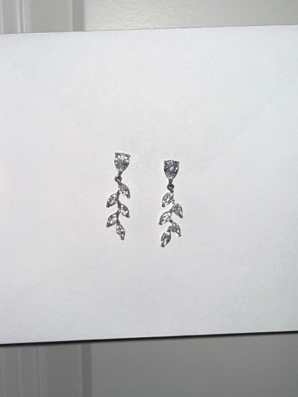 Silver Crystal Drop Earrings
